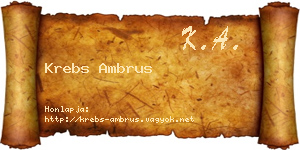 Krebs Ambrus névjegykártya