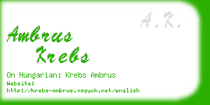 ambrus krebs business card